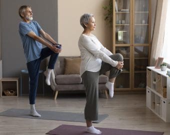 Senior couple training home