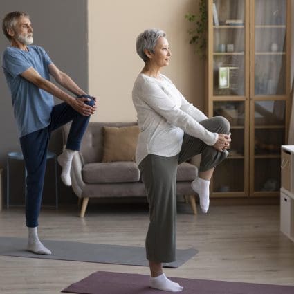 Senior couple training home